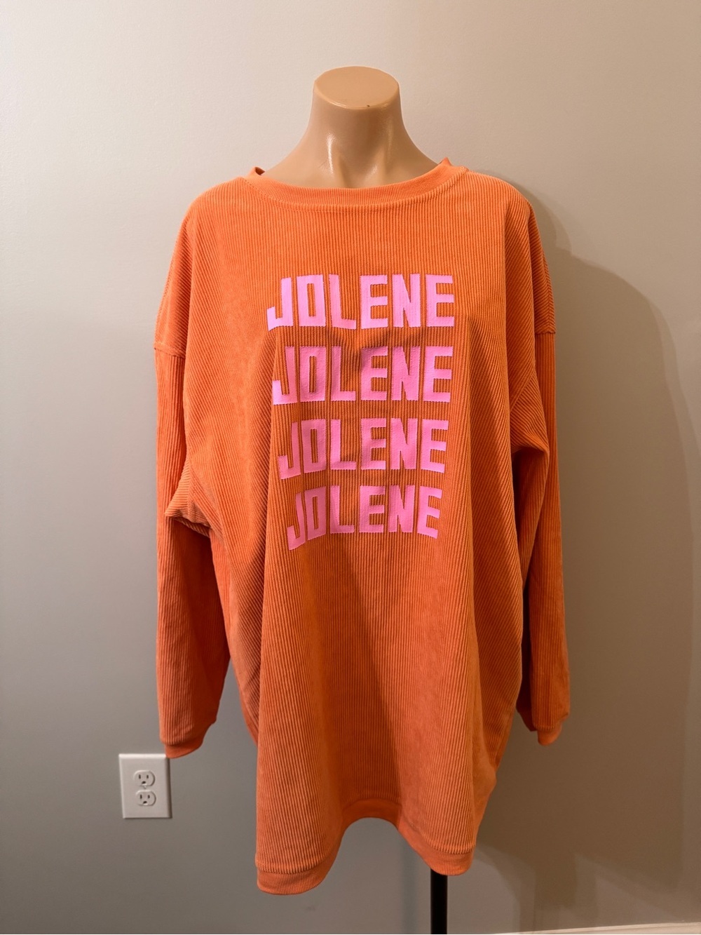 Jolene Dolly Parton Dollywood Orange Pink Sweatshirt Top 2XL Corduroy